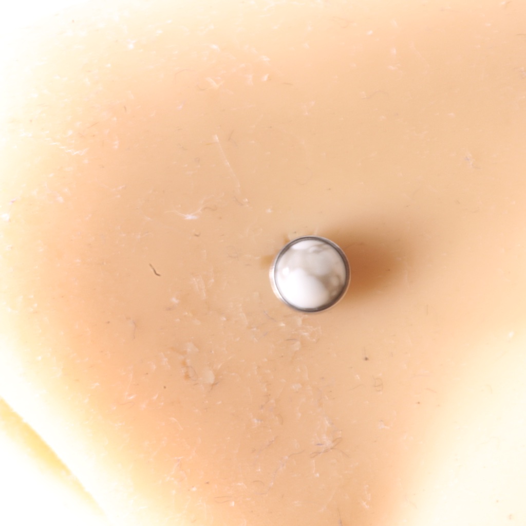 Cute White Marble Nose Piercing 20 Gauge Surgical Steel New